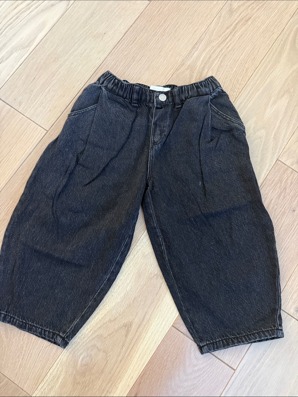 Zara Kids Black Elastic Waist Denim Jeans